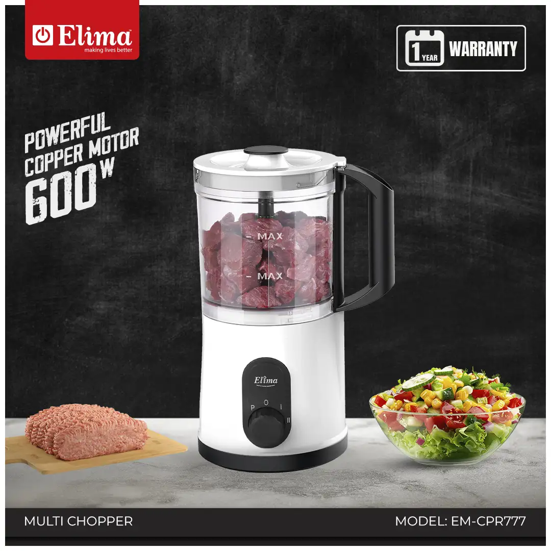 EM-CPR777 EM-CPR777 Elima 600W Multi-Functional Chopper | Heavy Duty Meat, Vegetable & Fruit Cutter - Image 1