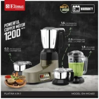 EM-MG460 Elima Platina 4 1200W Mixer Grinder with 4 Jars - Image 3