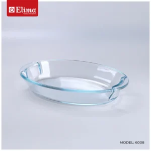 Elima Premium Borosilicate Glass Bakeware - Oven, Microwave & Freezer Safe | 1.0L Oval Dish | Oven, Microwave & Freezer Safe | Model: 6008