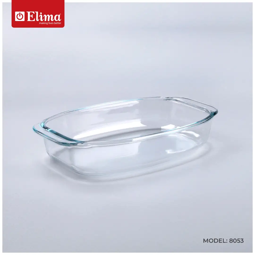 8053 Elima Premium Borosilicate Glass Bakeware - Oven, Microwave & Freezer Safe | 1.0L Rectangular Dish | Oven, Microwave & Freezer Safe | Model: 8053 - Image 1