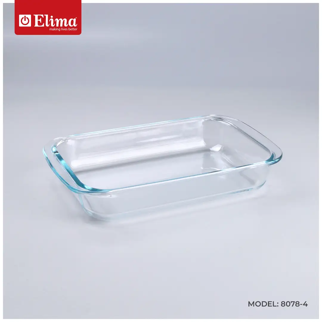 8078-4 Elima Premium Borosilicate Glass Bakeware - Oven, Microwave & Freezer Safe | 1.5L Rectangular Dish | Oven, Microwave & Freezer Safe | Model: 8078-4 - Image 1