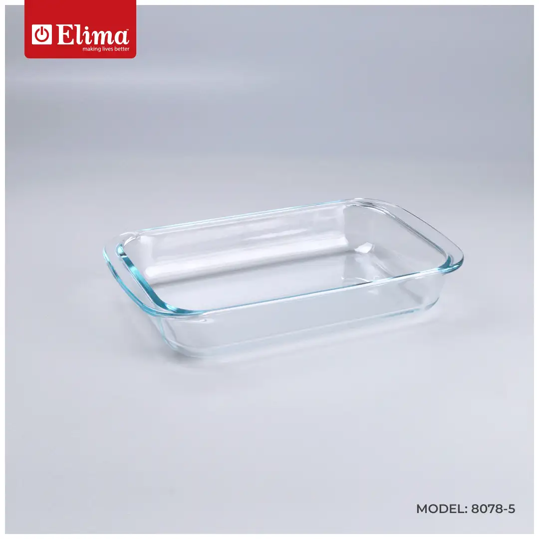 8078-5 Elima Premium Borosilicate Glass Bakeware - Oven, Microwave & Freezer Safe | 1.0L Rectangular Dish | Oven, Microwave & Freezer Safe | Model: 8078-5 - Image 1