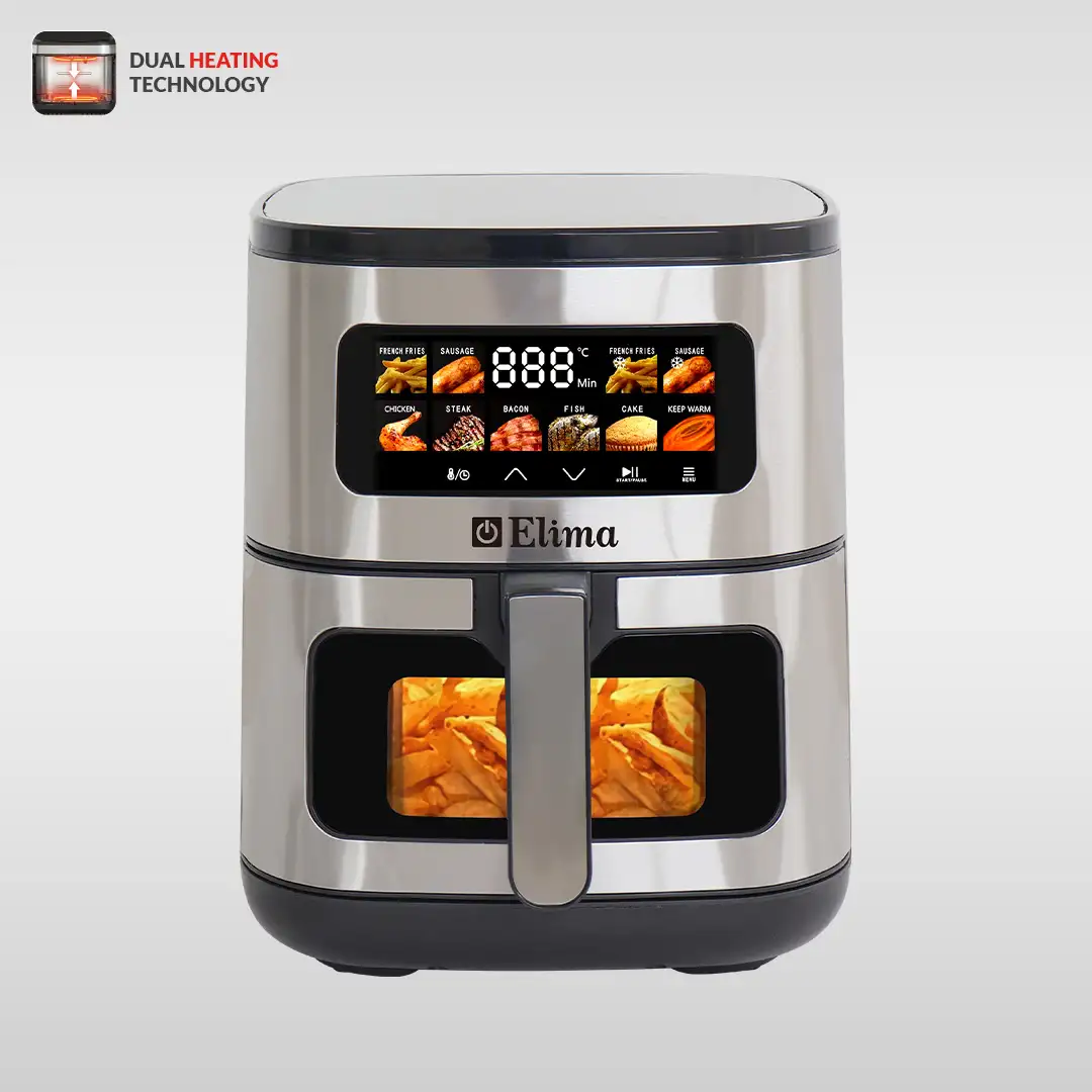 EM-AF7000L 1 Elima EM-AF7000L 7.0L Digital Air Fryer with Double Coil, Keep Warm Function & 10 Colourful Food Preset Menus - Image 1